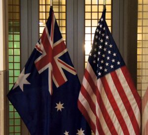 US Australian flags